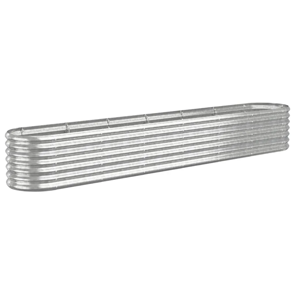 vidaXL Hochbeet, Wetterfestes Hochbeet für Garten Balkon Terrasse, Kräuterhochbeet zum Selber Bauen, Pflanzkasten aus Metall, Verzinkter Stahl Silbern - Bild 1
