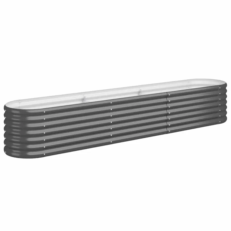 vidaXL Hochbeet, Wetterfestes Hochbeet für Garten Balkon Terrasse, Kräuterhochbeet zum Selber Bauen, Pflanzkasten aus Metall, Verzinkter Stahl Silbern – Bild 7
