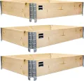Schroth Home Hochbeet 120x80x20cm rechteckig 3 Stück - optional mit Rankhilfe- Palettenrahmen aus Holz - Hochbeet für Garten - faltbar - steckbar & stapelbar - Thumbnail 2
