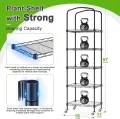 Abimars 5-stöckiges Mini-Gewächshaus mit Wachstumsleuchte, Regal höhenverstellbares Metall-Pflanzenregal mit PVC-Abdeckung und Rädern, inklusive 4er-Pack Vollspektrum-Pflanzenleuchten, 27,9 x 40,6 x - Thumbnail 2
