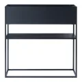 [en.casa] Blumenständer Joensuu Hochbeet mit Ablage Pflanzkübel Kräuterbeet Blumenkasten Pflanzkasten aus Stahl 80 x 80 x 25 cm Schwarz für drinnen und draußen - Thumbnail 6