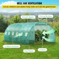VEVOR Bogendach Gewächshaus 6,1x3x2,1m Foliengewächshaus Verzinkter Stahlrahmen und PE Abdeckplane Treibhaus Tunnel Wasserdicht und UV-beständig Tomatengewächshaus Ideal für Anbau von Gemüse Blumen - Thumbnail 5