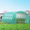 VEVOR Bogendach Gewächshaus 6,1x3x2,1m Foliengewächshaus Verzinkter Stahlrahmen und PE Abdeckplane Treibhaus Tunnel Wasserdicht und UV-beständig Tomatengewächshaus Ideal für Anbau von Gemüse Blumen - Thumbnail 8