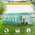 VEVOR Bogendach Gewächshaus 6,1x3x2,1m Foliengewächshaus Verzinkter Stahlrahmen und PE Abdeckplane Treibhaus Tunnel Wasserdicht und UV-beständig Tomatengewächshaus Ideal für Anbau von Gemüse Blumen - Thumbnail 2