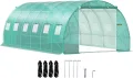 VEVOR Bogendach Gewächshaus 6,1x3x2,1m Foliengewächshaus Verzinkter Stahlrahmen und PE Abdeckplane Treibhaus Tunnel Wasserdicht und UV-beständig Tomatengewächshaus Ideal für Anbau von Gemüse Blumen - Thumbnail 1