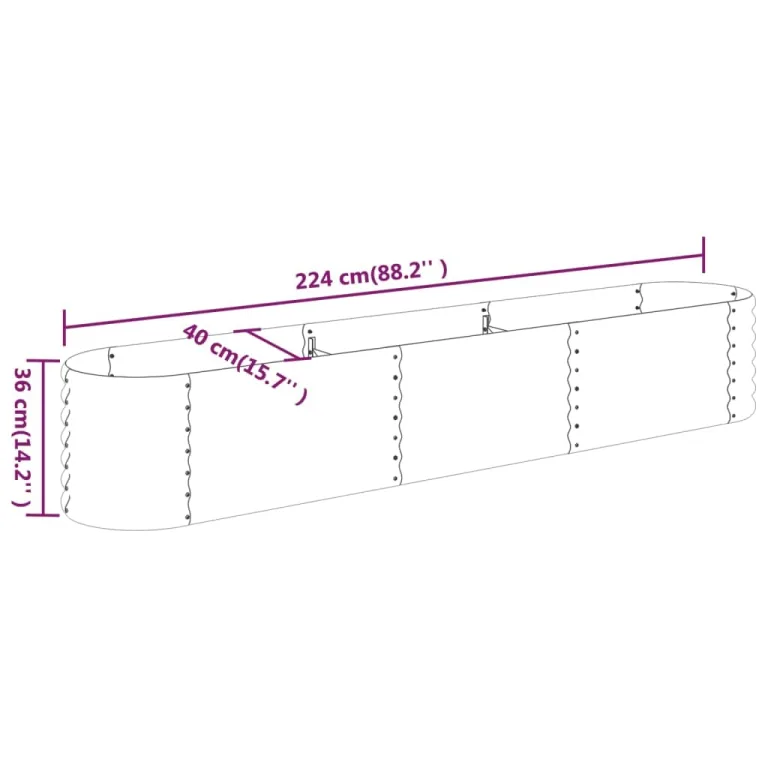 vidaXL Hochbeet, Wetterfestes Hochbeet für Garten Balkon Terrasse, Kräuterhochbeet zum Selber Bauen, Pflanzkasten aus Metall, Verzinkter Stahl Grün – Bild 3