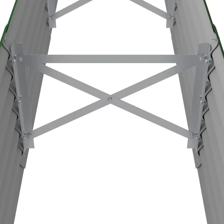 vidaXL Hochbeet, Wetterfestes Hochbeet für Garten Balkon Terrasse, Kräuterhochbeet zum Selber Bauen, Pflanzkasten aus Metall, Verzinkter Stahl Grün – Bild 4