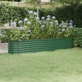 vidaXL Hochbeet, Wetterfestes Hochbeet für Garten Balkon Terrasse, Kräuterhochbeet zum Selber Bauen, Pflanzkasten aus Metall, Verzinkter Stahl Grün - Thumbnail 2