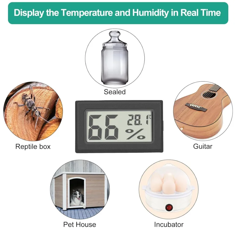 6er Set Vaikby Digital Indoor Thermometer Hygrometer, LCD Room Hygrometer Innen, Temperature Humidity Meter Luftfeuchtigkeitsmesser for Home Office Greenhouse – Bild 5