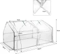 Mini Gewächshaus 180x90x90cm, Tomatengewächshaus mit 2 Rolltor Gewächshaus Balkon Hochbeet Abdeckung aus Glasfasernetz und Eisengerüst für Garten, Terrassen(Weiße Netzabdeckung) - Thumbnail 2
