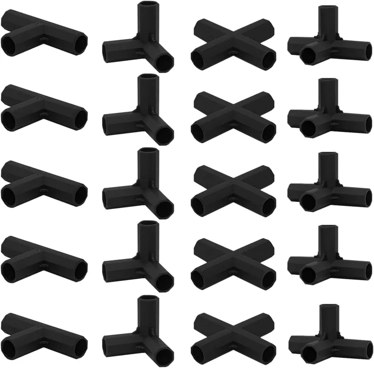 20 Stück Gewächshaus Eckverbinder, Gewächshaus Rahmen, Verbindungsstücke, Verbindungsstücke für Gewächshaus Rahmen, geeignet für Garten Rahmen, Traubenspalier, Schuppen, 4 Arten, 11mm(Schwarz)