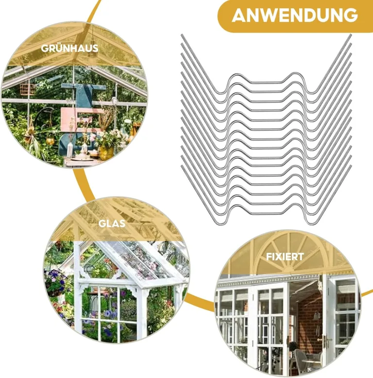 Gewächshaus Klammern, 100 Stück, Hohlkammerplatte Befestigung W Rostfreier Stahl, Ersatzteile für Gewächshaus, für Gewächshausplatten Hohlkammerplatte Glashaus, Silber – Bild 6