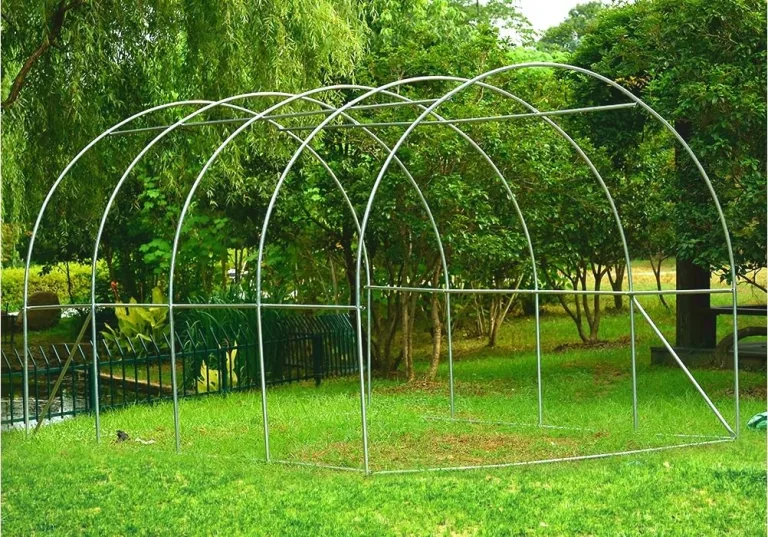 BDW Gewächshaus - Foliengewächshaus - Tomatengewächshaus - 200 cm hoch - mit robustem Metallgestell, Gitterfolie und Fenster - Tomatenhaus, Folientunnel - mit Kunststoffabdeckung - 2,5x4m – Bild 3