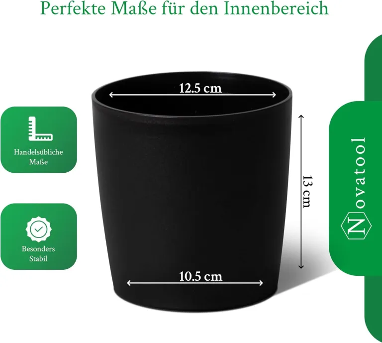 Novaliv Stilvolle Kräuterstation 3er Set mit Holzunterlage - Kräutertopf für Jede Fensterbank, Für frische Küchenkräuter, Kräutergarten für die küche, Kräuterbeet Indoor, Blumenkasten, Pflanzentopf – Bild 4