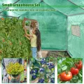300x200x200cm Frostschutz Gartengewächshäuser aus Stahlrohren, 6㎡ Begehbares Tomatenhaus mit Satteldach, Rolltor mit Reißverschluss & Fenstern, Winterfest HDPE Foliengewächshaus für Garten - Thumbnail 3
