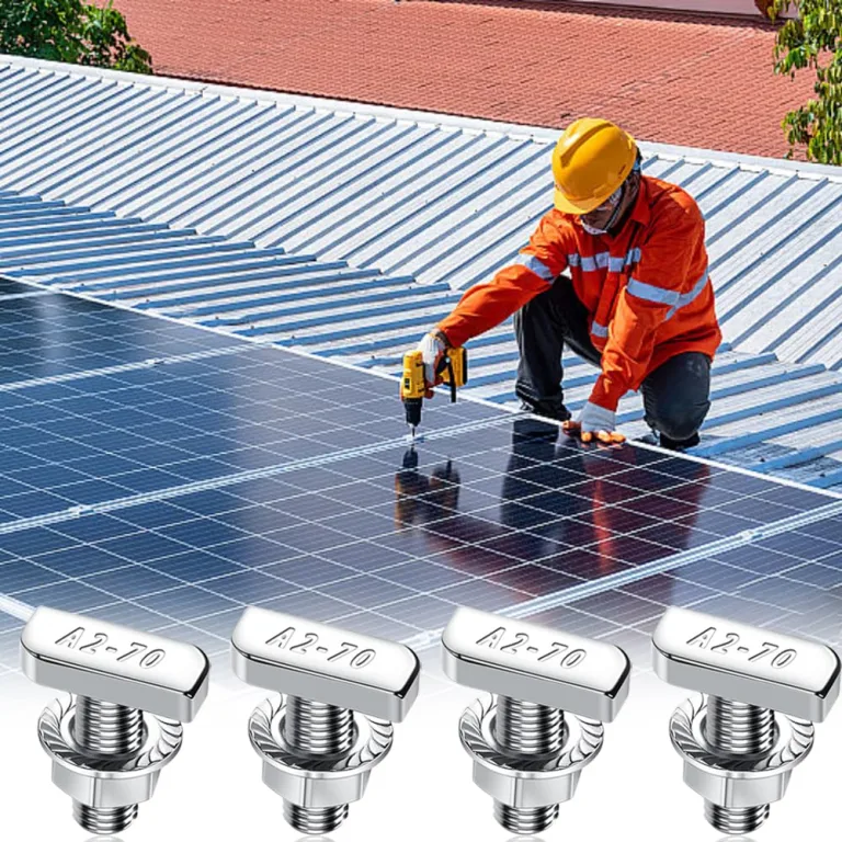 20 Stück Hammerkopfschrauben Set, T Hammerkopfschrauben, M8 x 20 mm, Schrauben mit Sperrzahnmuttern Flanschmuttern für PV Solar Montageschienen Gewächshaus und Photovoltaik – Bild 5