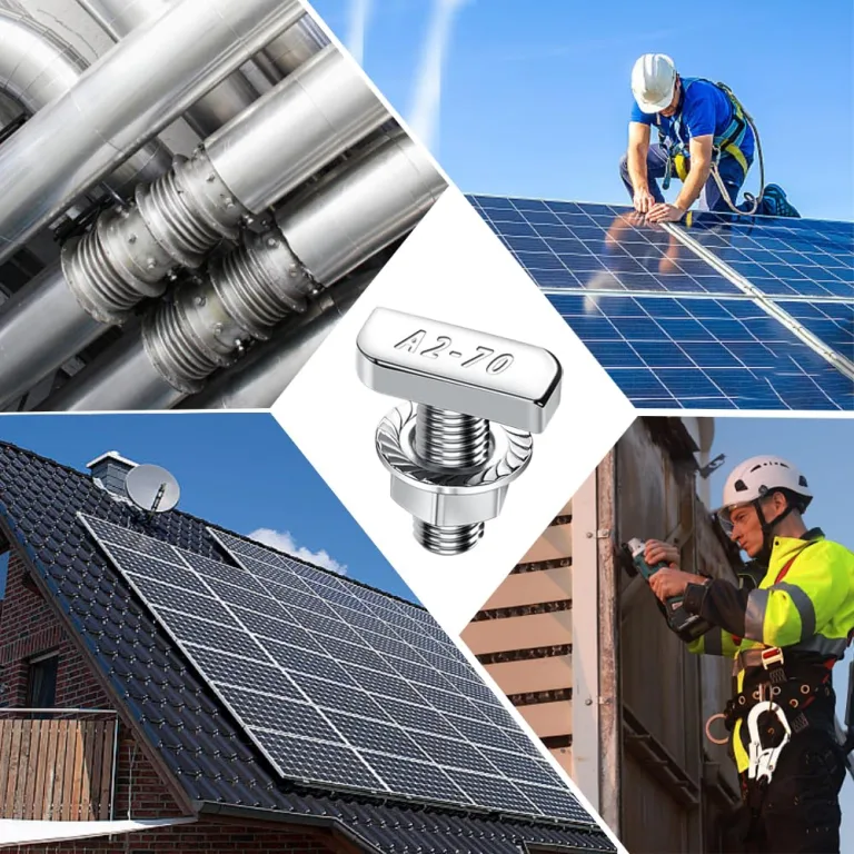 20 Stück Hammerkopfschrauben Set, T Hammerkopfschrauben, M8 x 20 mm, Schrauben mit Sperrzahnmuttern Flanschmuttern für PV Solar Montageschienen Gewächshaus und Photovoltaik – Bild 7