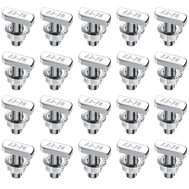 20 Stück Hammerkopfschrauben Set, T Hammerkopfschrauben, M8 x 20 mm, Schrauben mit Sperrzahnmuttern Flanschmuttern für PV Solar Montageschienen Gewächshaus und Photovoltaik – Bild 1