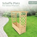 holz4home® Pflanzkasten mit Rankgitter & Dachregal I Aus Tannenholz inkl. Vlieseinlage & Gartenhandschuhe I Blumenkasten mit Spalier für Garten Terrasse I Hochbeet mit Rosenbogen Balkonkasten (M) - Thumbnail 2