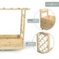 holz4home® Pflanzkasten mit Rankgitter & Dachregal I Aus Tannenholz inkl. Vlieseinlage & Gartenhandschuhe I Blumenkasten mit Spalier für Garten Terrasse I Hochbeet mit Rosenbogen Balkonkasten (M) - Thumbnail 6