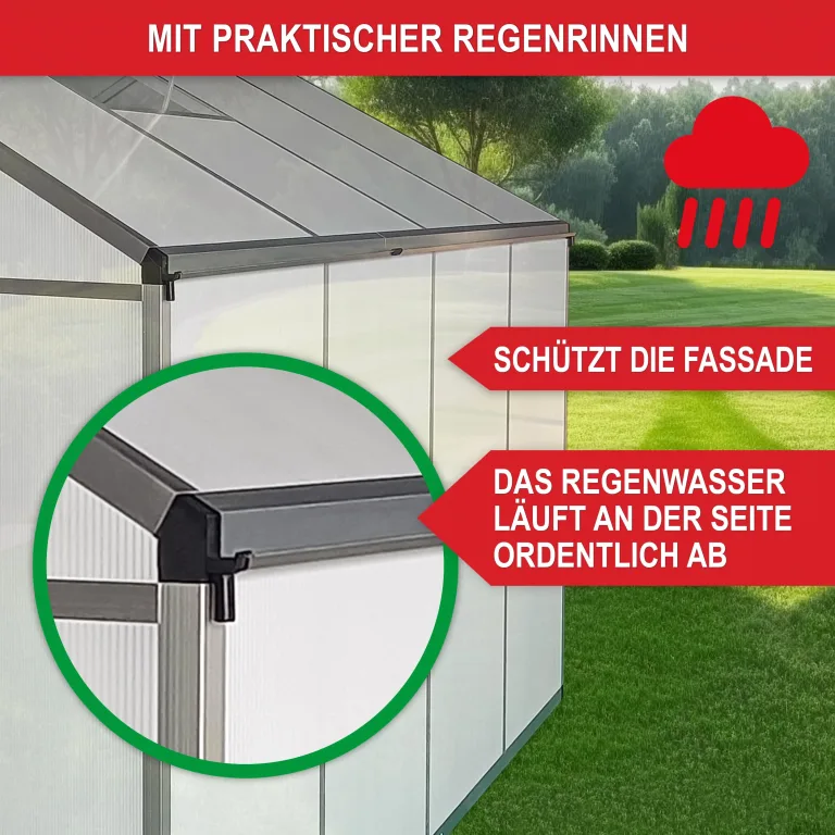 ONBEST stabiles Aluminium Gewächshaus mit Dachfenster – Garten Frühbeet ideal für die Anzucht von Tomaten Blumen – vielseitig nutzbar als Treibhaus, Tomatengewächshaus Pflanzenhaus (XXL) – Bild 6