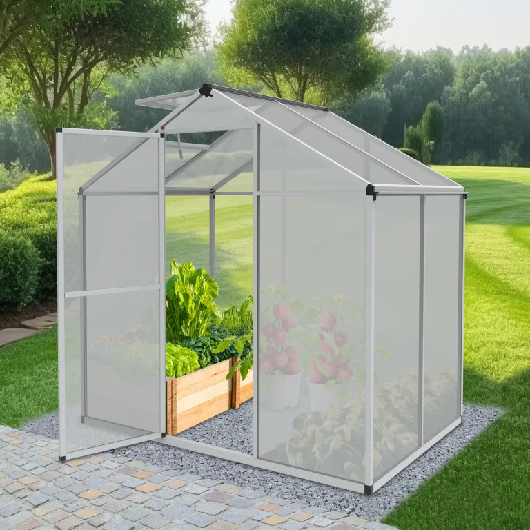 ONBEST stabiles Aluminium Gewächshaus mit Dachfenster – Garten Frühbeet ideal für die Anzucht von Tomaten Blumen – vielseitig nutzbar als Treibhaus, Tomatengewächshaus Pflanzenhaus (M) – Bild 1