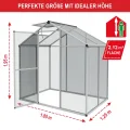 ONBEST stabiles Aluminium Gewächshaus mit Dachfenster – Garten Frühbeet ideal für die Anzucht von Tomaten Blumen – vielseitig nutzbar als Treibhaus, Tomatengewächshaus Pflanzenhaus (M) - Thumbnail 2