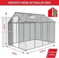 stabiles Aluminium Gewächshaus mit Dachfenster – Garten Frühbeet ideal für die Anzucht von Tomaten Blumen – vielseitig nutzbar als Treibhaus, Tomatengewächshaus Pflanzenhaus (XL) - Thumbnail 2