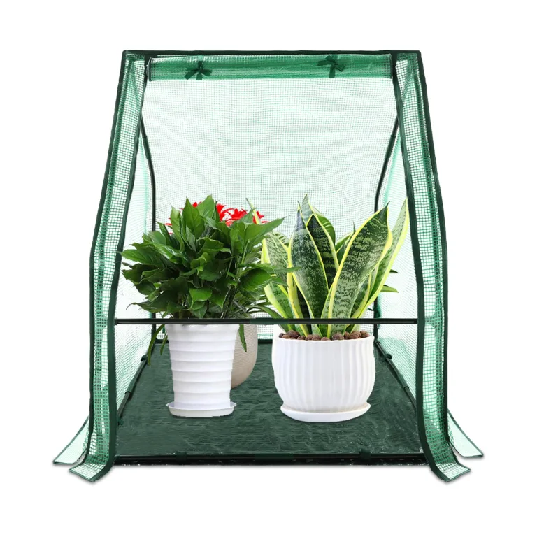U'Artlines Tragbares Mini-Gewächshaus, kleines Gewächshaus mit wasserdichter Unterlage, 91,4 x 91,4 x 107,7 cm, Pflanzenabdeckung, Zelt für Garten, kleine Pflanzen, drinnen und draußen, grünes PE – Bild 1