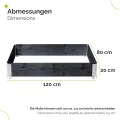 naturbelassene Hochbeete für Garten Palettenrahmen 120x80x20 cm Hochbeet Holz 3 Stück steckbar stapelbar faltbar für Pflanzen Blumen Kräuter Obst und Gemüse Anthrazit GD-0075 - Thumbnail 3