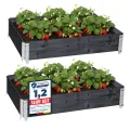 Garronda Hochbeete für Garten Palettenrahmen 120x80x20 cm Hochbeet Holz 2 Stück steckbar stapelbar faltbar für Pflanzen Blumen Kräuter Obst und Gemüse Anthrazit GD-0075 - Thumbnail 1