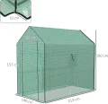 Outsunny Ersatzfolie Ersatzabdeckung mit Rolltür, Gewächshausfolie mit UV-Schutz, Seitenfenster, PE-Folie für Tunnelgewächshaus, Grün 140 x 213 x 190 cm - Thumbnail 7