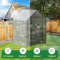 SPECILITE Begehbares Gewächshaus, 142 x 142 x 190 cm, robustes kleines Pflanzenhaus mit dicker PE-Abdeckung und Stahlrahmen, für Garten, Außen, Innenbereich, Weiß - Thumbnail 2
