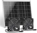 Solar Ventilator, 15W Solarpanel Ventilator mit Zwei IP67 Wasserdicht für Kleine Hühnerställe, Gewächshäuser, Schuppen, Tierhäuser, Ansaug- oder Abluft - Thumbnail 1