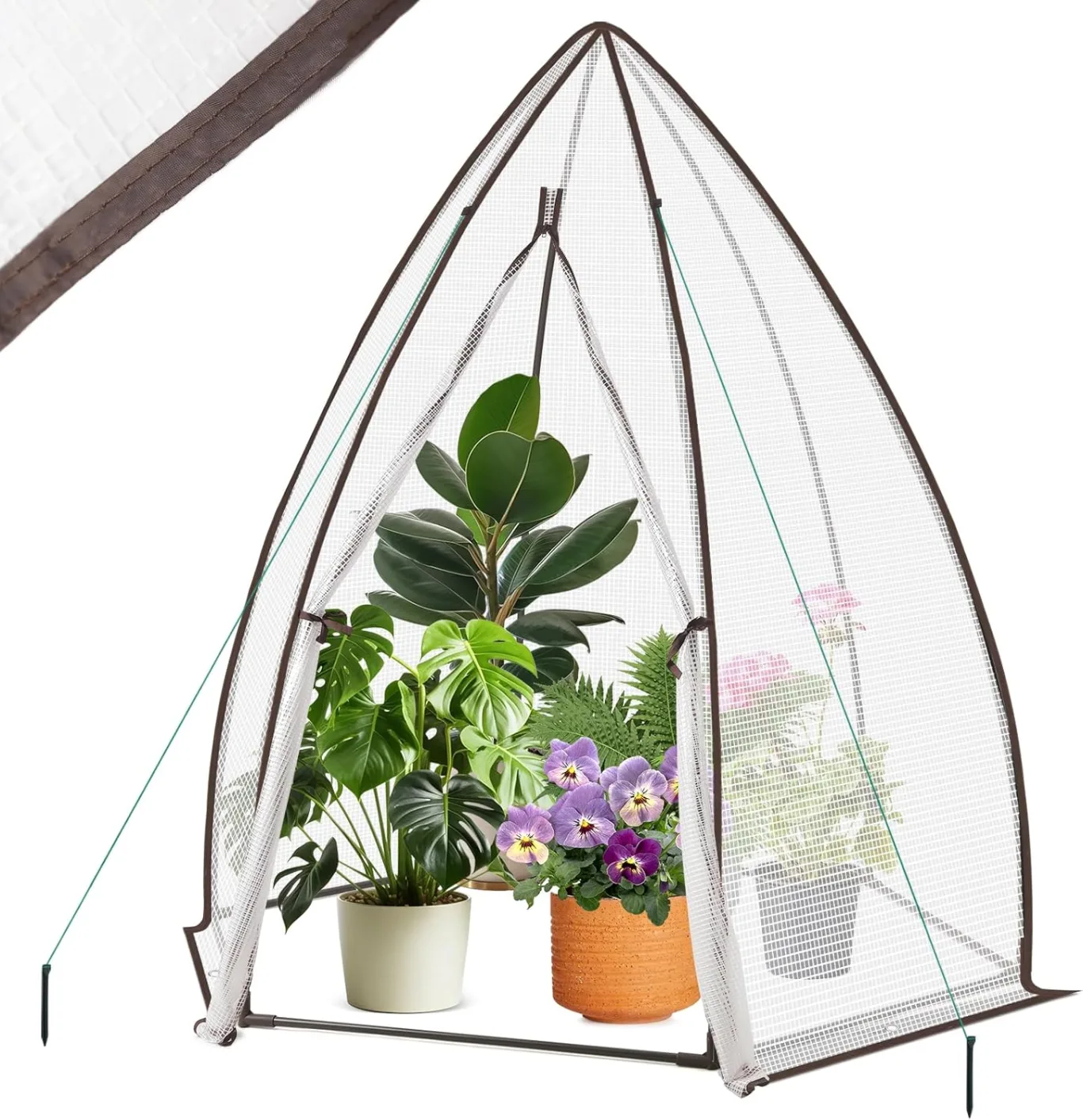 Sekey Winterschutz Gewächshaus 180×160×160 cm – Winterfestes Pflanzenhaus mit robuster Folie, Stabile Konstruktion & Reißverschluss-Tür, Ideal als Überwinterungszelt für Garten & Balkon, Weiß - Bild 1