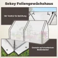 Sekey Gewächshaus Klein 180 x 90 x 90 cm, Hausform Tomatengewächshaus Stabil Winterfest, überwinterungszelt für Pflanzen Garten, Balkon, Indoor, Weiß - Thumbnail 4
