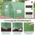 COSTWAY Gewächshaus, 4x3x2m|12m², Foliengewächshaus mit Metallgestell, Treibhaus mit 6 aufrollbaren Netzfenstern & 2 Reißverschlusstüren, Garten Folientunnel, für Tomaten Gemüse Blumen Obst, Grün - Thumbnail 4