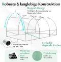 COSTWAY Gewächshaus, 4x3x2m|12m², Foliengewächshaus mit Metallgestell, Treibhaus mit 6 aufrollbaren Netzfenstern & 2 Reißverschlusstüren, Garten Folientunnel, für Tomaten Gemüse Blumen Obst, Grün - Thumbnail 5