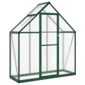 vidaXL Gewächshaus mit Fundamentrahmen Grün 169x58x195 cm Aluminimum - Thumbnail 1