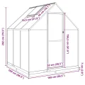 vidaXL Gewächshaus mit Fundamentrahmen, Pflanzenhaus mit Dachrinnensystem Flügeltür, Treibhaus für Pflanzen, Frühbeet, Silber Aluminimum - Thumbnail 8