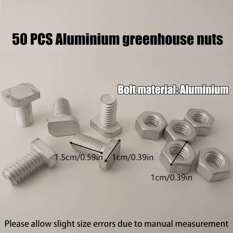 50 Stück Gewächshaus Schrauben,M6x12 Aluminium Hammerkopfschrauben,Gewächshausschrauben Hammerschraubenalu Schrauben für Gewächshäuser Glashaus – Bild 3