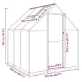 vidaXL Gewächshaus mit Fundamentrahmen, Pflanzenhaus mit Dachrinnensystem Flügeltür, Treibhaus für Pflanzen, Frühbeet, Anthrazit Aluminimum - Thumbnail 8