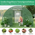 GOPLUS 4x3x2m Gewächshaus mit Metallrahmen, 12m² Gartengewächshäuser mit 6 Fenstern & 2 Türen, Foliengewächshaus für Bauernhof, Hinterhof & Garten (4x3x2m) - Thumbnail 2