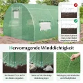 GOPLUS 4x3x2m Gewächshaus mit Metallrahmen, 12m² Gartengewächshäuser mit 6 Fenstern & 2 Türen, Foliengewächshaus für Bauernhof, Hinterhof & Garten (4x3x2m) - Thumbnail 3