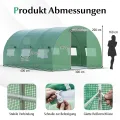 GOPLUS 4x3x2m Gewächshaus mit Metallrahmen, 12m² Gartengewächshäuser mit 6 Fenstern & 2 Türen, Foliengewächshaus für Bauernhof, Hinterhof & Garten (4x3x2m) - Thumbnail 4
