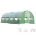 GOPLUS 4x3x2m Gewächshaus mit Metallrahmen, 12m² Gartengewächshäuser mit 6 Fenstern & 2 Türen, Foliengewächshaus für Bauernhof, Hinterhof & Garten (4x3x2m) - Thumbnail 6