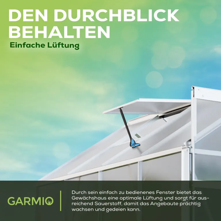 Gewächshaus Neapel 250x190cm für den Garten, Alu Frühbeet inklusive Fundament, 2 Dachfenster Treibhaus Aufzucht Pflanzenhaus Tomatenhaus 4,75m² UV-Schutz – Bild 6