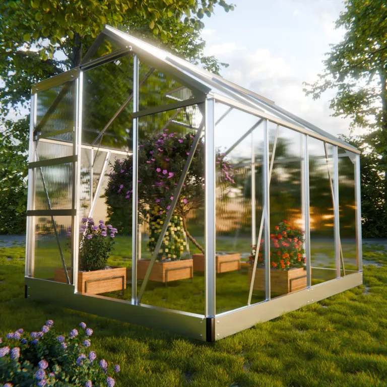 Gewächshaus Neapel 250x190cm für den Garten, Alu Frühbeet inklusive Fundament, 2 Dachfenster Treibhaus Aufzucht Pflanzenhaus Tomatenhaus 4,75m² UV-Schutz – Bild 2
