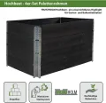 TRUTZHOLM Hochbeet aus Holz 120x80x80 cm Palettenrahmen 4-teilig stapelbar steckbar faltbar Pflanzbeet Beeteinfassung Holzrahmen Aufsatzrahmen für Europalette Garten Balkon Terrasse in Schwarz - Thumbnail 2