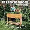 Casaria® Hochbeet 100x40x84cm FSC®-Zertifiziert Akazie 2stufig witterungsbeständig Massiv Holz Ablageboden Folie Kräuterbeet Pflanzkasten Beet Braun – Bild 2